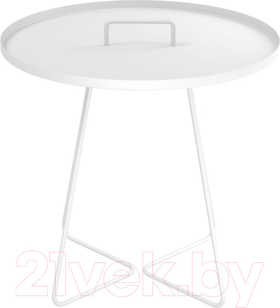 Изображение товара Журнальный столик Sheffilton SHT-CT42 (белый муар/металл)