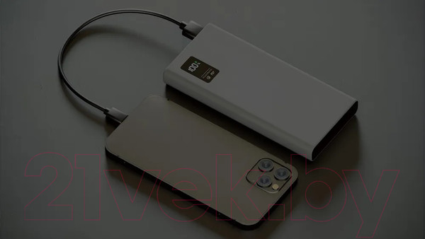 Изображение товара Портативное зарядное устройство Olmio QR-10 QuickCharge 10000mAh 22.5W (серый)