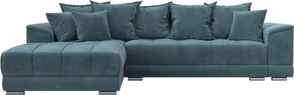 Изображение товара Диван угловой Лига Диванов НордСтар левый / 121106L (велюр бирюзовый/подушки велюр бирюзовый)