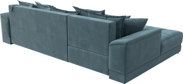Изображение товара Диван угловой Лига Диванов НордСтар левый / 121106L (велюр бирюзовый/подушки велюр бирюзовый)