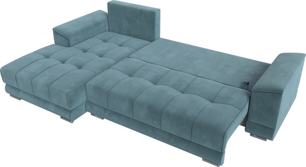 Изображение товара Диван угловой Лига Диванов НордСтар левый / 121106L (велюр бирюзовый/подушки велюр бирюзовый)