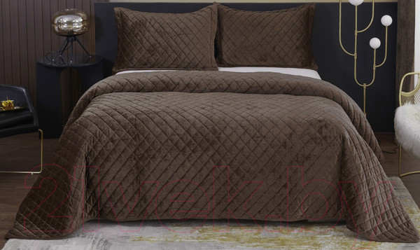 Изображение товара Набор текстиля для спальни Sofi de Marko Натаниэль 160х220 / Пок-Нт-160х220ш (шоколад)