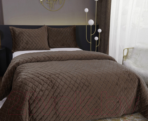 Изображение товара Набор текстиля для спальни Sofi de Marko Натаниэль 160х220 / Пок-Нт-160х220ш (шоколад)