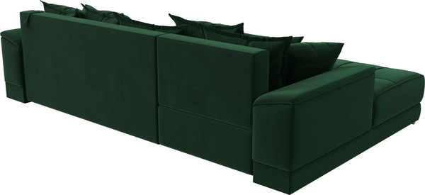Изображение товара Диван угловой Лига Диванов НордСтар левый / 121108L (велюр зеленый/подушки велюр зеленый)