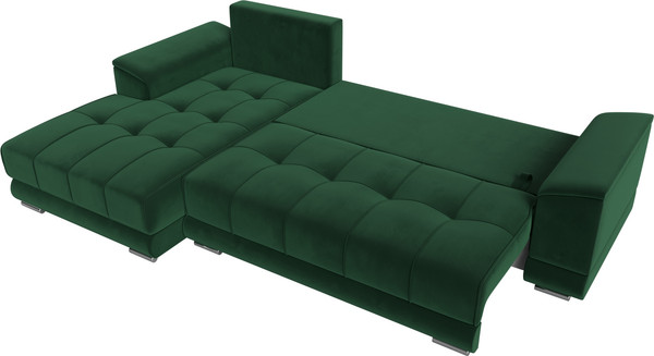 Изображение товара Диван угловой Лига Диванов НордСтар левый / 121108L (велюр зеленый/подушки велюр зеленый)