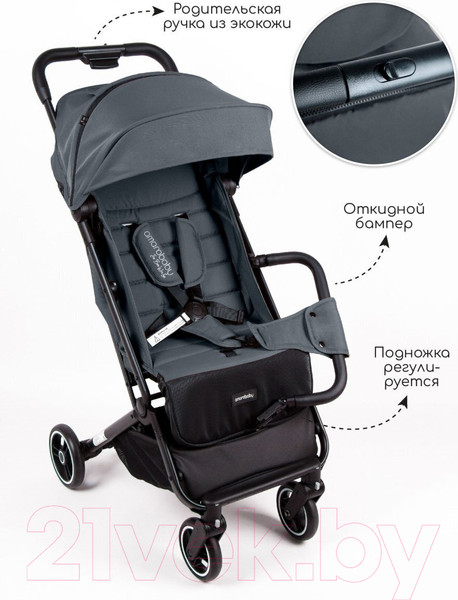 Изображение товара Детская прогулочная коляска Amarobaby Route / AB23-10ROUTE/10 (графит)