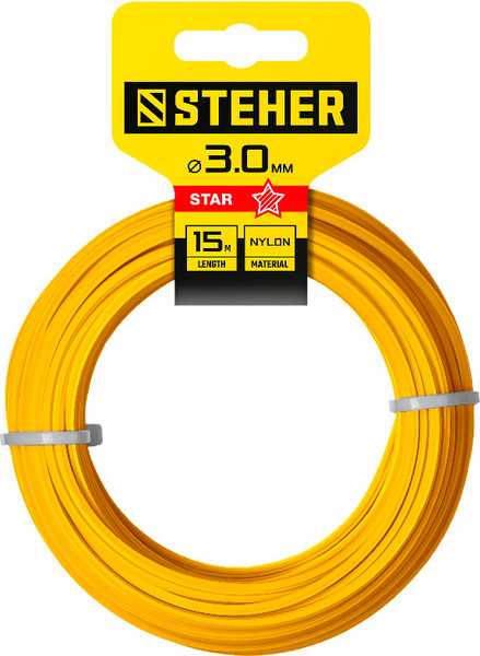 Изображение товара Леска для триммера Steher Звезда 3мм 15м / 75010-3.0