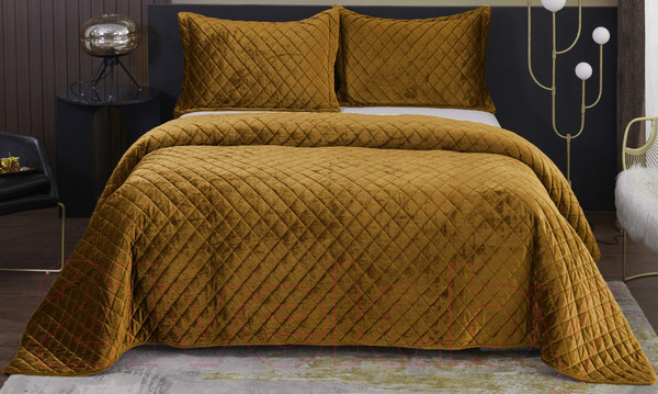 Изображение товара Набор текстиля для спальни Sofi de Marko Натаниэль 160х220 / Пок-Нт-160х220гр (горчичный)