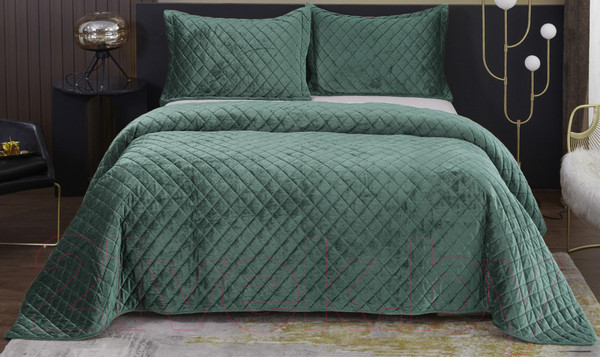 Изображение товара Набор текстиля для спальни Sofi de Marko Натаниэль 160х220 / Пок-Нт-160х220из (изумруд)