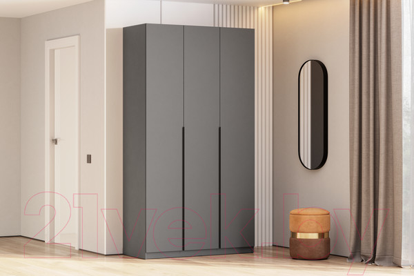 Изображение товара Шкаф Mio Tesoro ШК 5 1200 3-х створчатый (графит серый)