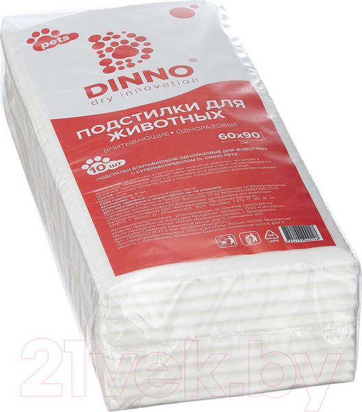 Изображение товара Одноразовая пеленка для животных Dr.Dinno Pets 60x90 (10шт)
