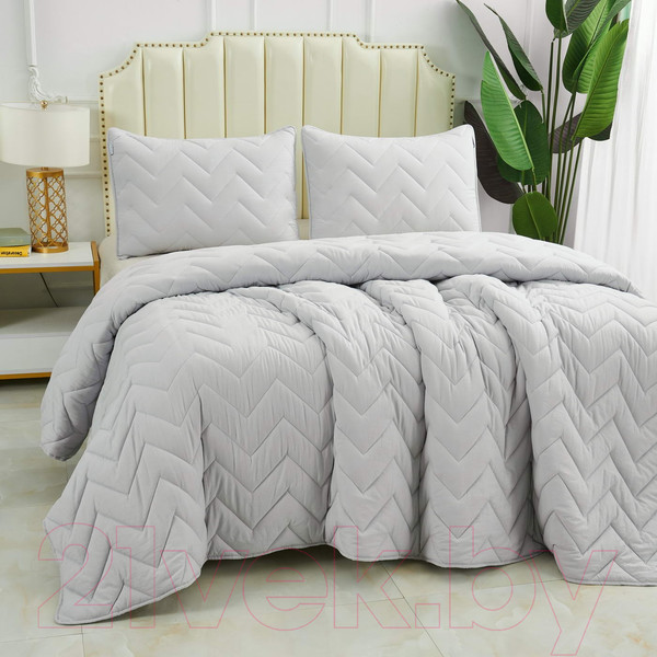 Изображение товара Набор текстиля для спальни Sofi de Marko Робби 160х220 / Пок-Роб-ср-160х220 (серебристый)