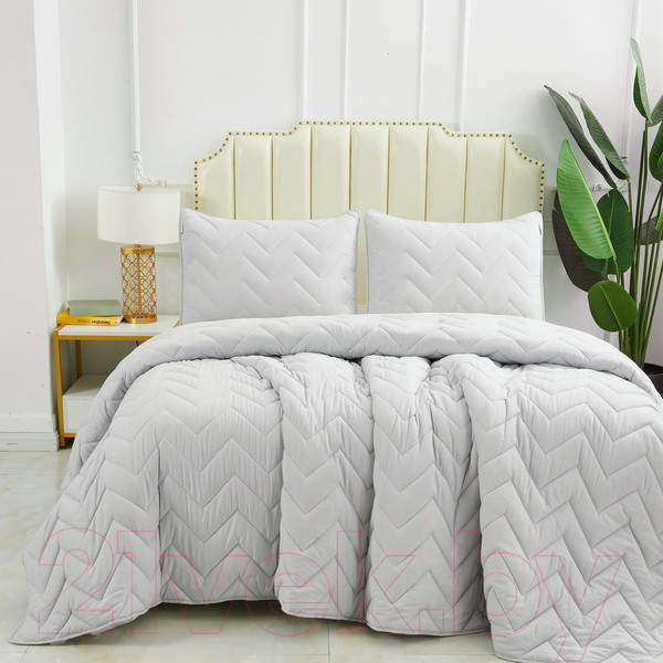 Изображение товара Набор текстиля для спальни Sofi de Marko Робби 160х220 / Пок-Роб-ср-160х220 (серебристый)