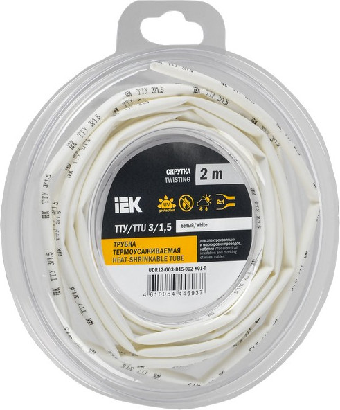 Изображение товара Трубка термоусаживаемая IEK UDR12-003-D15-002-K01-T