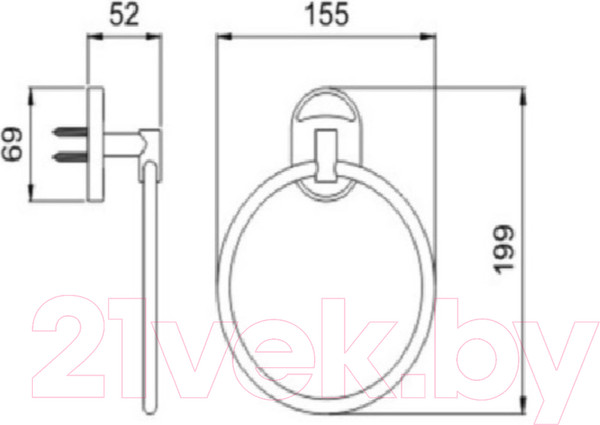 Изображение товара Кольцо для полотенца РМС A1022