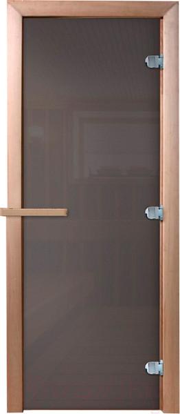 Изображение товара Стеклянная дверь для бани/сауны Doorwood Сумерки 170x70 (графит/листва)