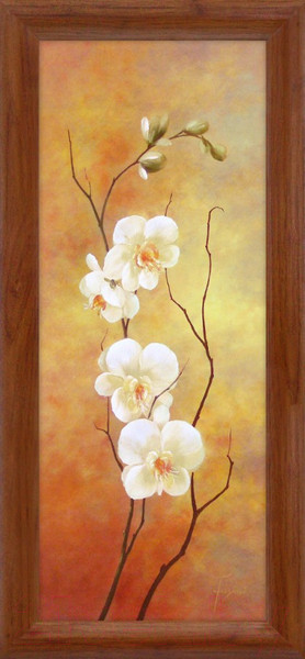 Изображение товара Картина Декарт Белые цветы на коричневом 8Л2223 (в раме)