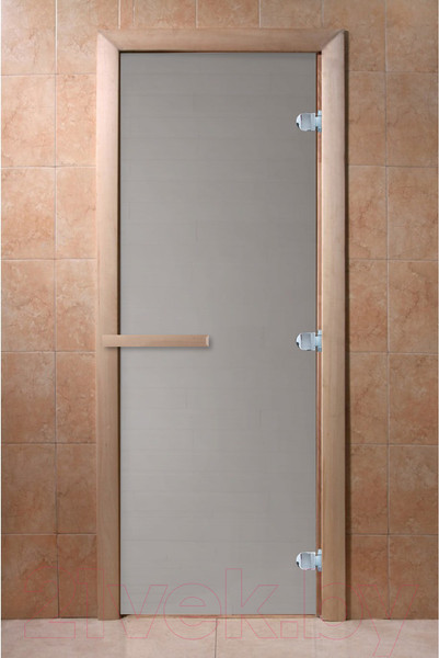 Изображение товара Стеклянная дверь для бани/сауны Doorwood Теплое утро 200x80 (сатин/листва)