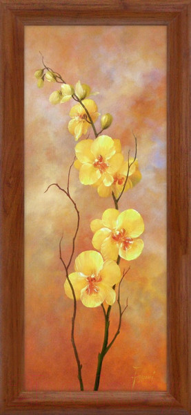 Изображение товара Картина Декарт Желтые цветы на коричневом 8Л2114 (в раме)