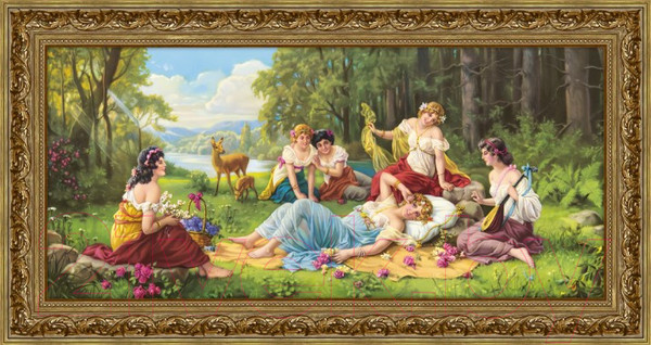Изображение товара Картина Декарт Нимфы на лугу 8С0911 (в раме)