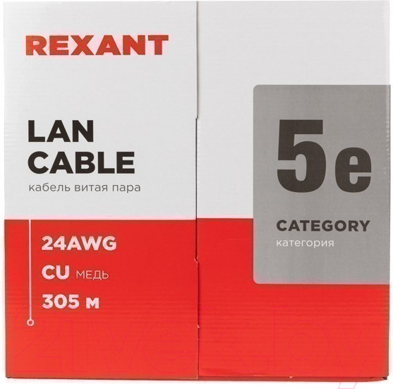 Изображение товара Кабель Rexant Light U/UTP CAT 5E ZH нг(А)-HF (LSZH) / 01-0059 (серый)