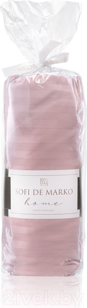 Изображение товара Простыня Sofi de Marko Морган 160х200х30 / Пр-Мг-пр-160х200х30 (пепельно-розовый)