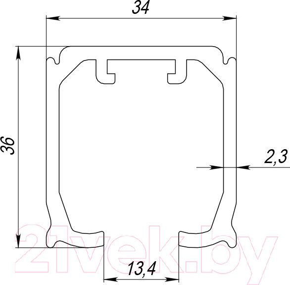 Изображение товара Направляющая для раздвижных дверей Armadillo Comfort-PRO 80/2.3/3000 Track (3м)