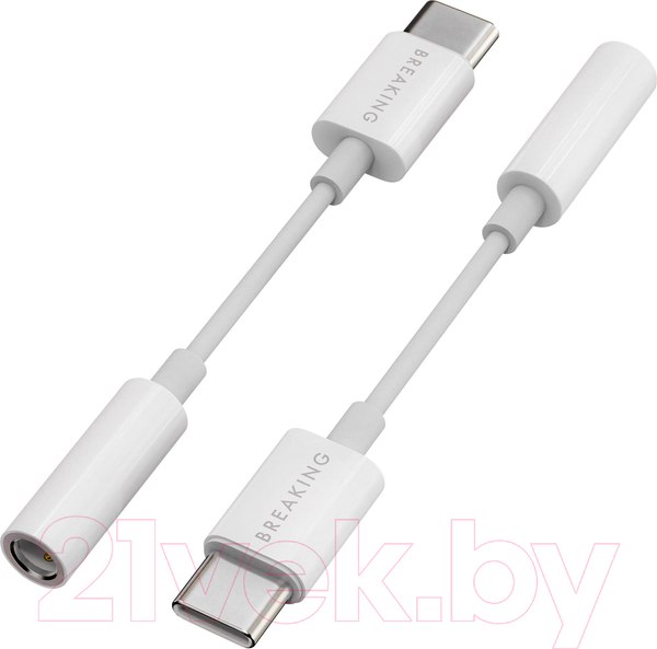 Изображение товара Кабель/переходник Breaking AUX 3.5мм - USB-C / 24561 (белый)