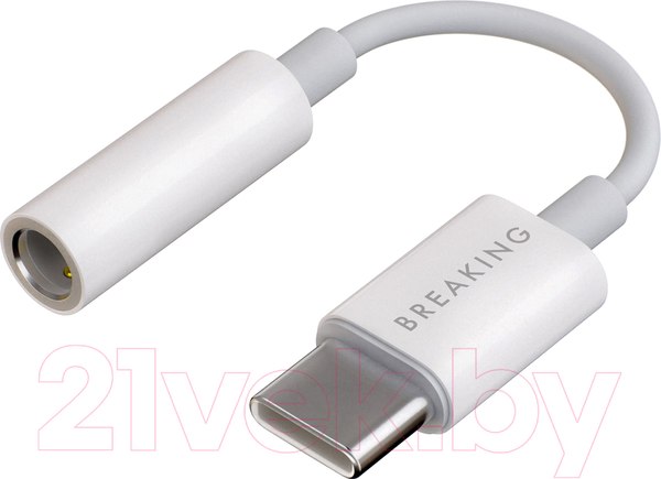 Изображение товара Кабель/переходник Breaking AUX 3.5мм - USB-C / 24561 (белый)