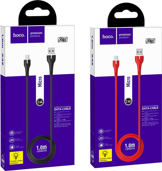 Изображение товара Кабель Hoco X45 Surplus AM-microBM (1м, красный)