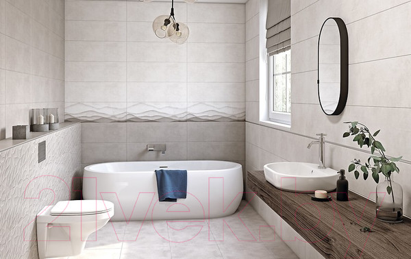 Изображение товара Плитка Cersanit Haiku Рельеф HIU522D (250x750, светло-серый)