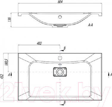 Изображение товара Умывальник Акватон Брук 80 (1A71453KBC010)