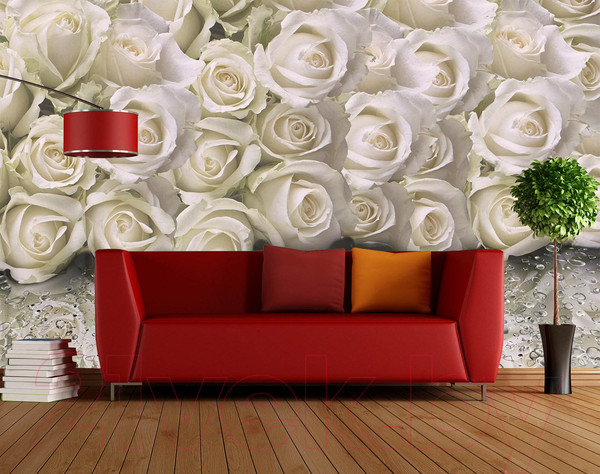 Изображение товара Фотообои листовые Citydecor Розы с каплями росы (200x140)