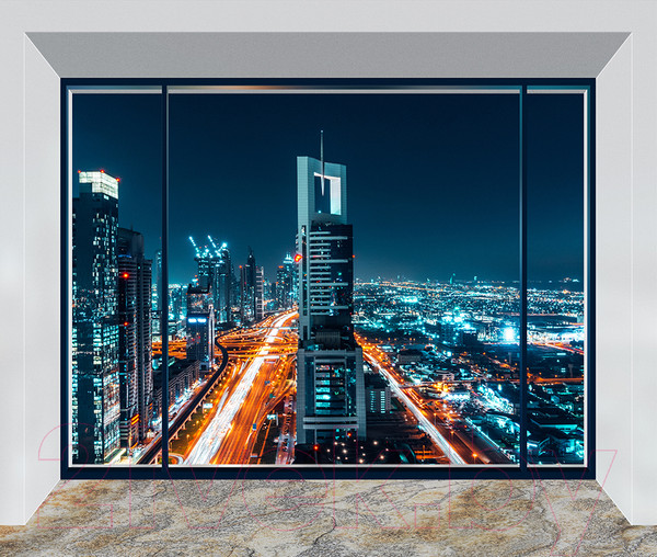 Изображение товара Фотообои листовые Citydecor Ночной город панорама (300x254)