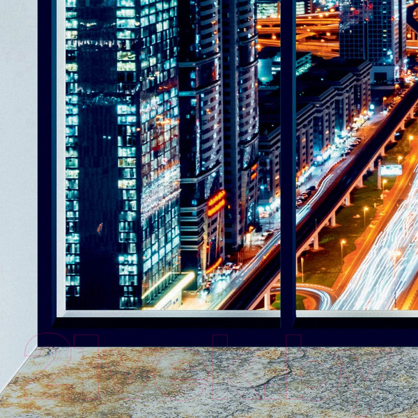 Изображение товара Фотообои листовые Citydecor Ночной город панорама (300x254)