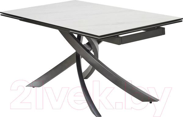 Изображение товара Обеденный стол M-City Estebio 160 KL-99 / 614M05573 (белый мрамор мат/итальянская керамика/серый)