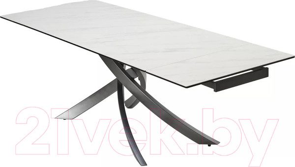 Изображение товара Обеденный стол M-City Estebio 160 KL-99 / 614M05573 (белый мрамор мат/итальянская керамика/серый)