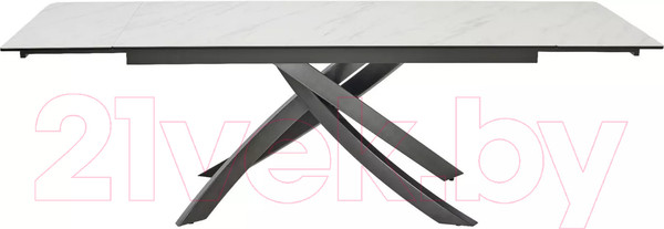 Изображение товара Обеденный стол M-City Estebio 160 KL-99 / 614M05573 (белый мрамор мат/итальянская керамика/серый)