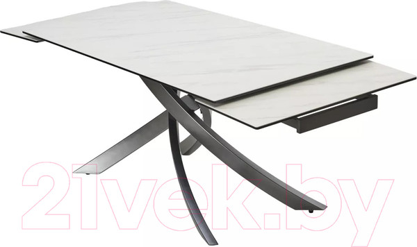Изображение товара Обеденный стол M-City Estebio 160 KL-99 / 614M05573 (белый мрамор мат/итальянская керамика/серый)