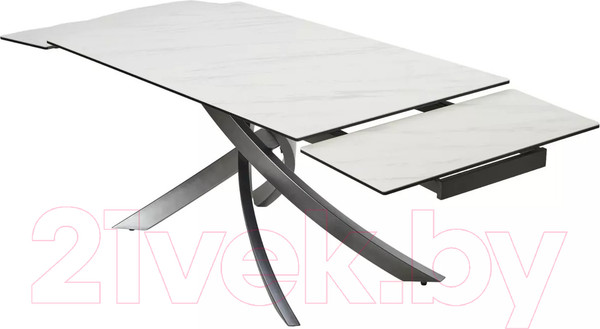 Изображение товара Обеденный стол M-City Estebio 160 KL-99 / 614M05573 (белый мрамор мат/итальянская керамика/серый)