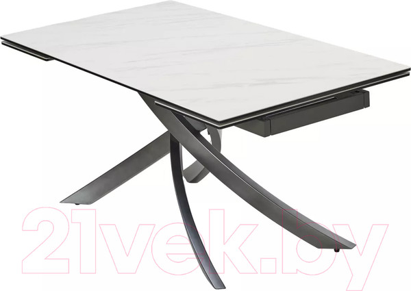 Изображение товара Обеденный стол M-City Estebio 160 KL-99 / 614M05573 (белый мрамор мат/итальянская керамика/серый)
