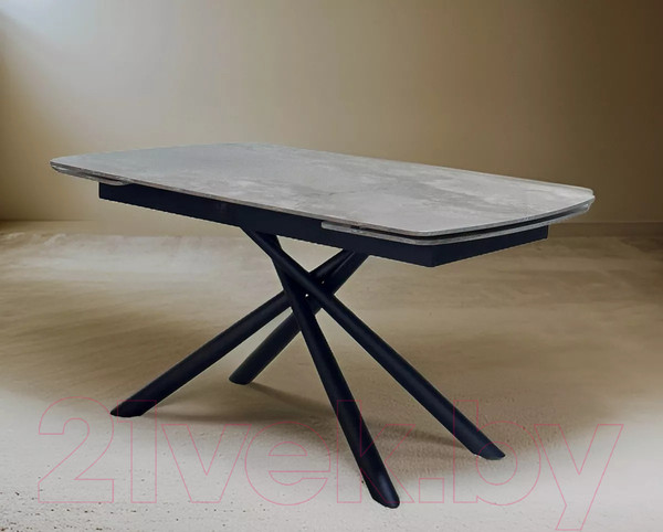 Изображение товара Обеденный стол M-City Rivoli 140 Gloss / 614M05544 (Amber Jade Solid Ceramic/Black)