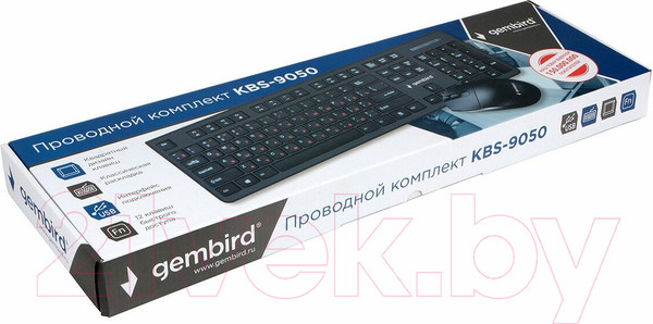 Изображение товара Комплект клавиатура и мышь Gembird KBS-9050 