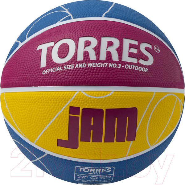 Изображение товара Баскетбольный мяч Torres Jam / B023123 (размер 3)