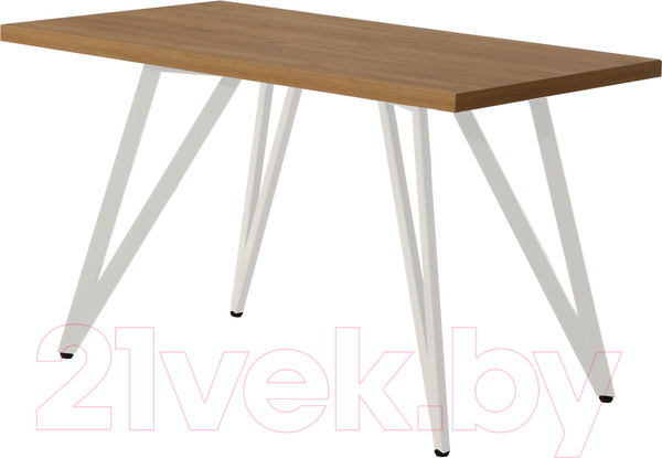 Изображение товара Обеденный стол Millwood Женева 2 Л 160x80x75 (дуб золотой Craft/металл белый)