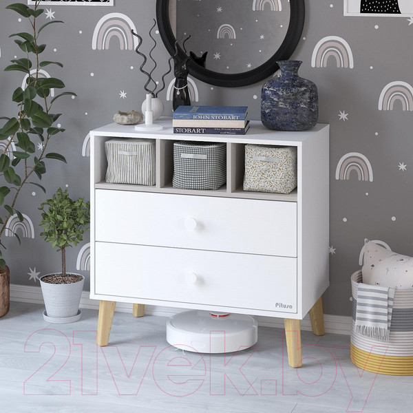 Изображение товара Комод пеленальный Pituso Kids Luxor ЛДСП (белый премиум/кашемир)