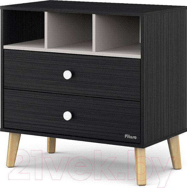 Изображение товара Комод пеленальный Pituso Kids Luxor ЛДСП (черный/кашемир)