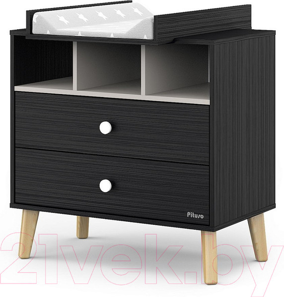 Изображение товара Комод пеленальный Pituso Kids Luxor ЛДСП (черный/кашемир)