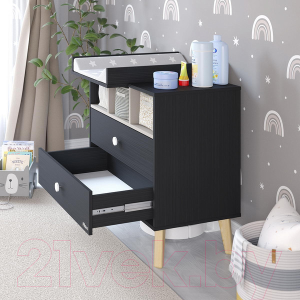 Изображение товара Комод пеленальный Pituso Kids Luxor ЛДСП (черный/кашемир)