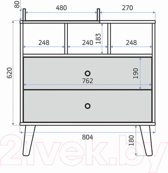 Изображение товара Комод пеленальный Pituso Kids Luxor ЛДСП (черный/кашемир)